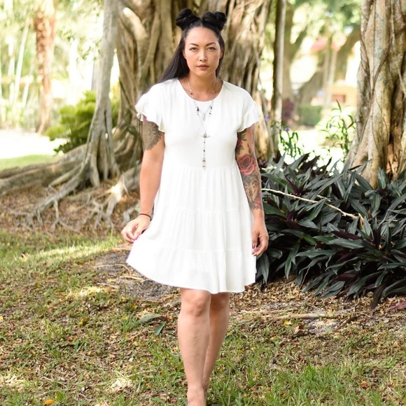 White Babydoll Dress - Picture 2 of 3